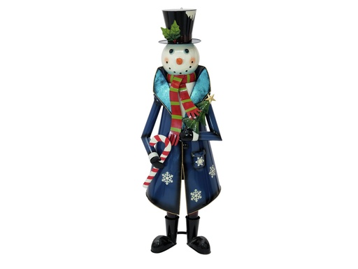 [83314907] Snowman with Coat, Metal, 150cm, blue
